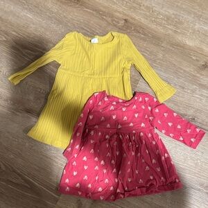 3-6 mo Yellow and Pink Girls Baby Dress Set